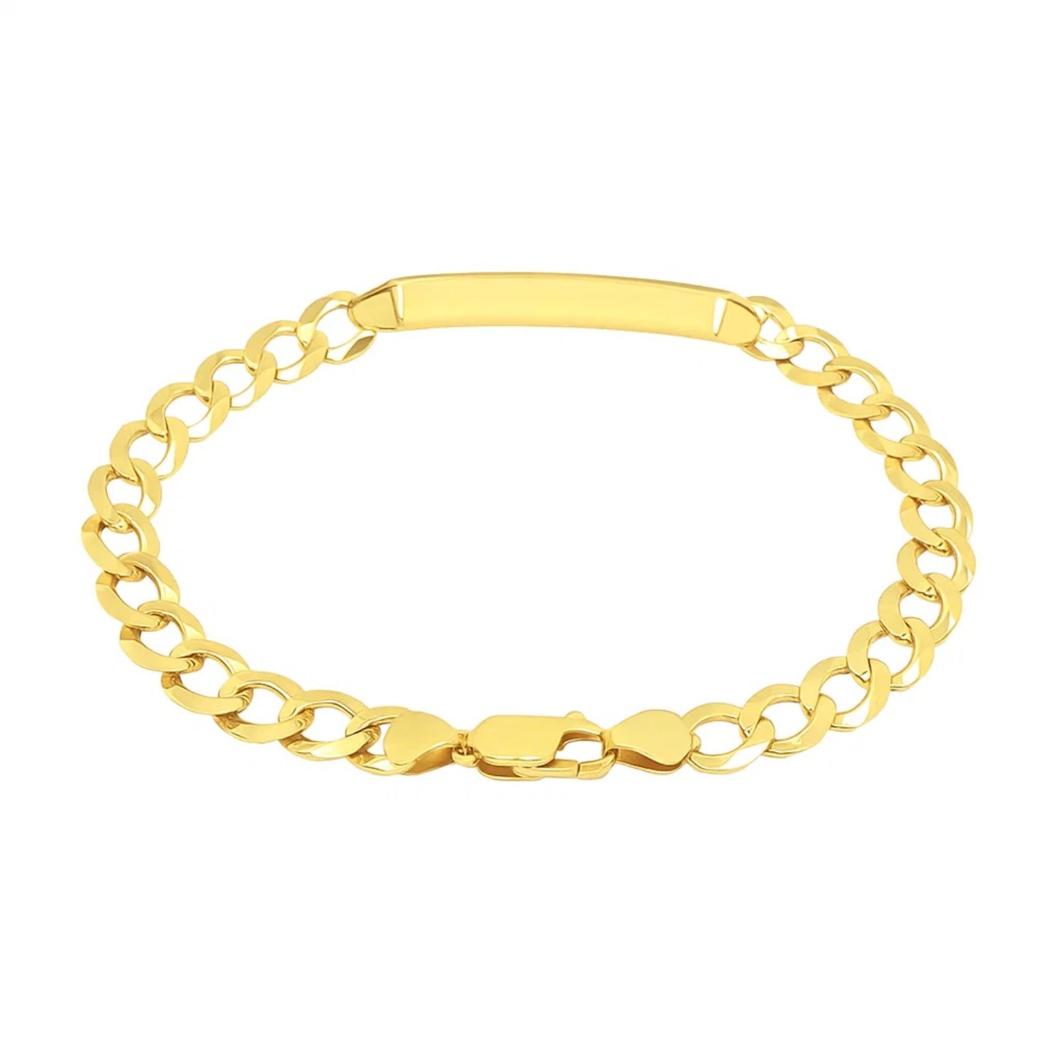 14k Yellow Gold 8 1/2 inch Mens Curb Chain ID Bracelet (8.30 mm) - Image 3