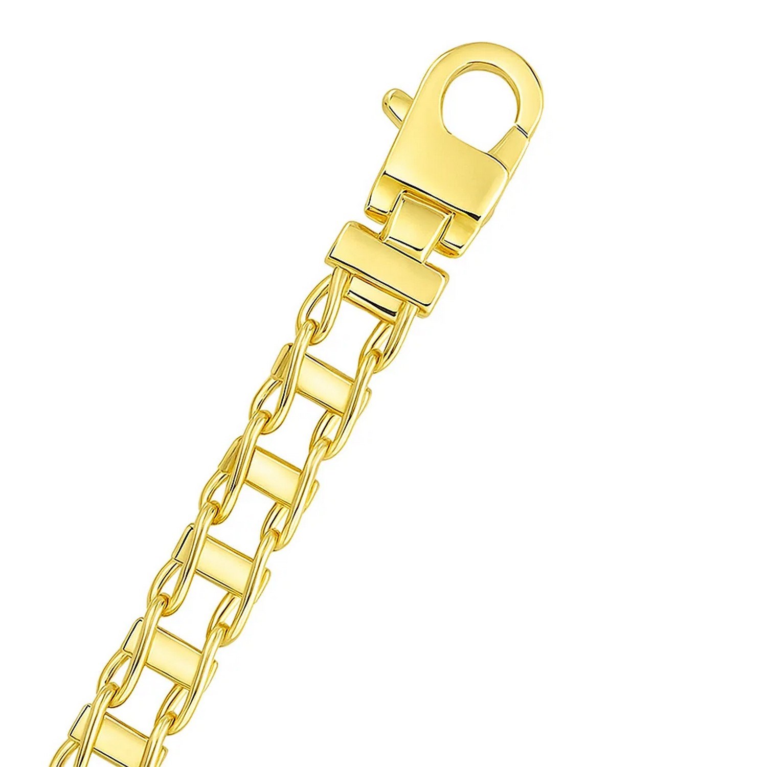 14k Yellow Gold Mens Necklace with Track Design Links (5.00 mm) - Image 3