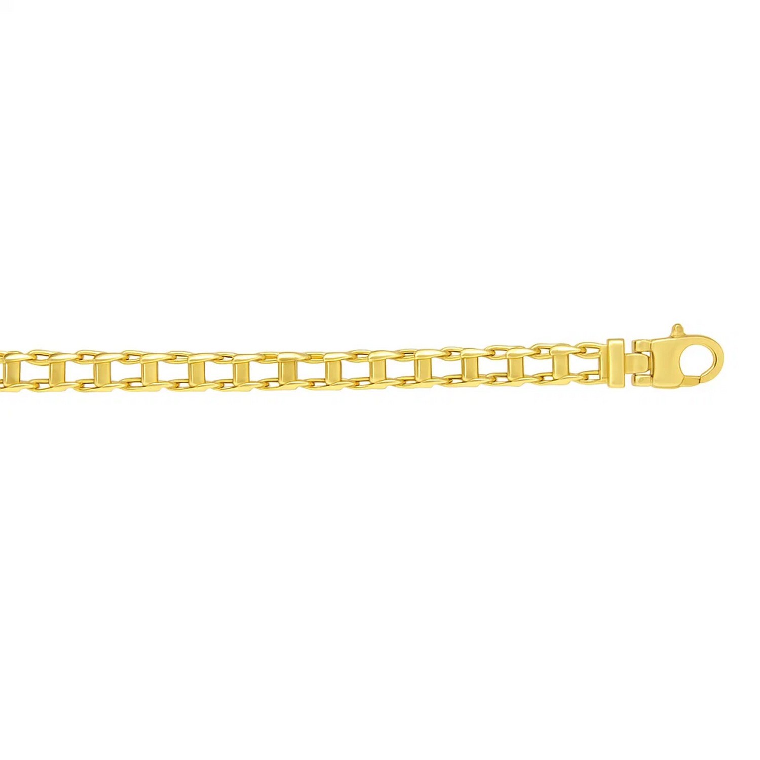 14k Yellow Gold Mens Necklace with Track Design Links (5.00 mm) - Image 4