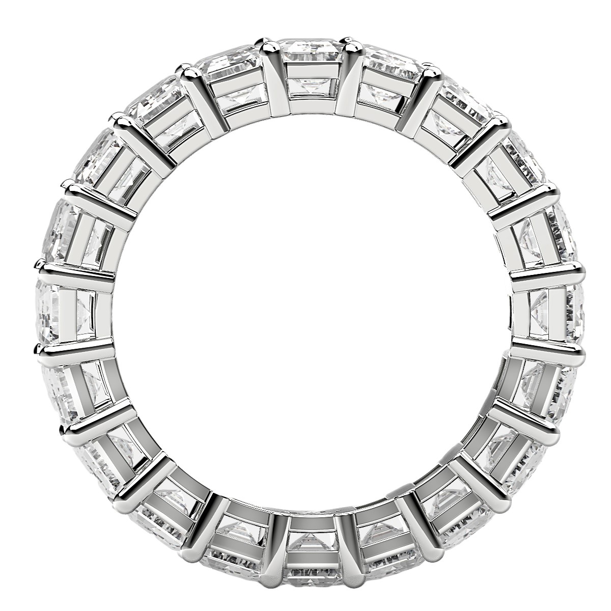 Emerald Cut Lab Grown Diamond Eternity Ring in 14k White Gold (7 cttw FG/VS2) - Image 3