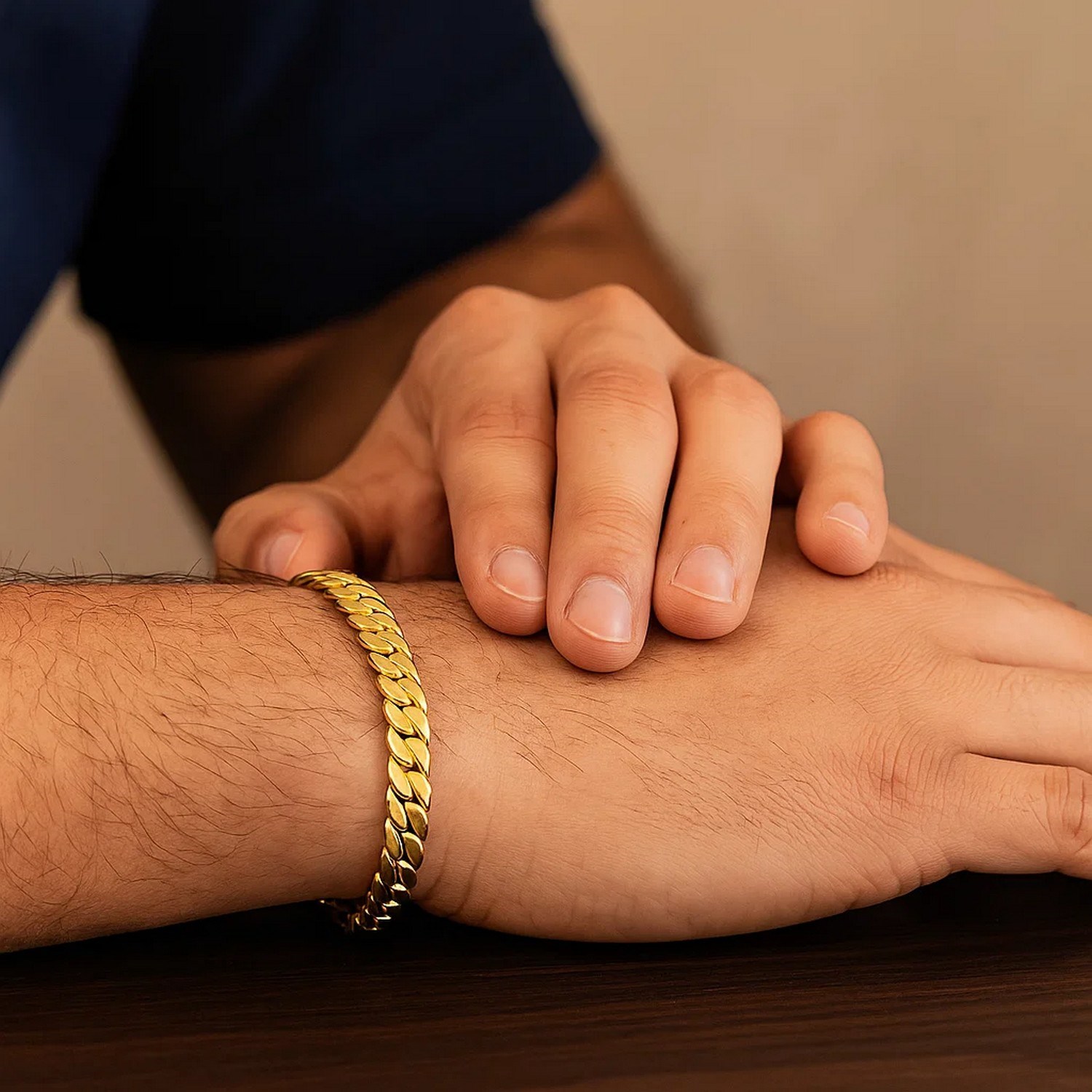 14k Yellow Gold 8 inch Mens Curb Chain Bracelet (8.00 mm) - Image 5