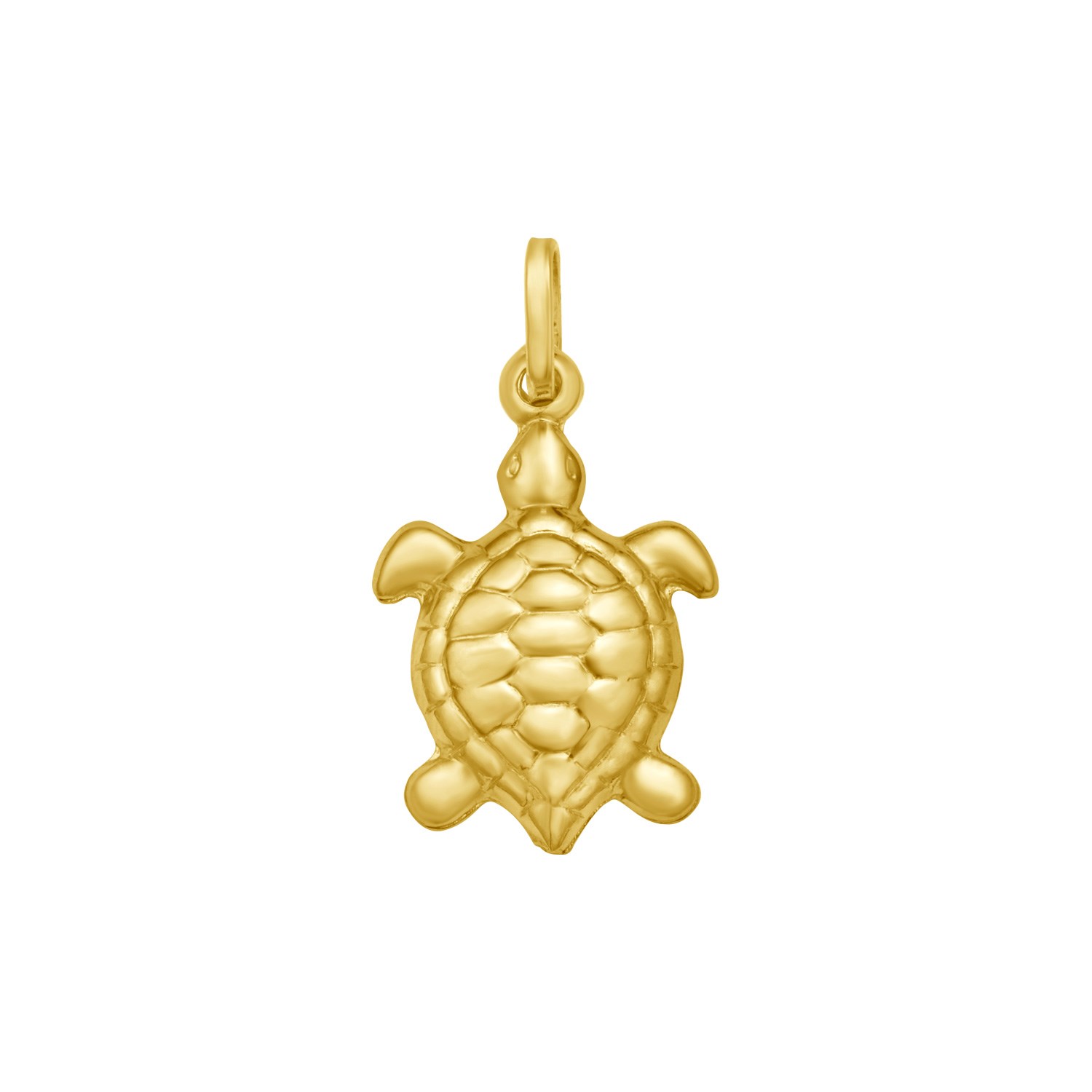 14K Yellow Gold Polished Turtle Charm Pendant