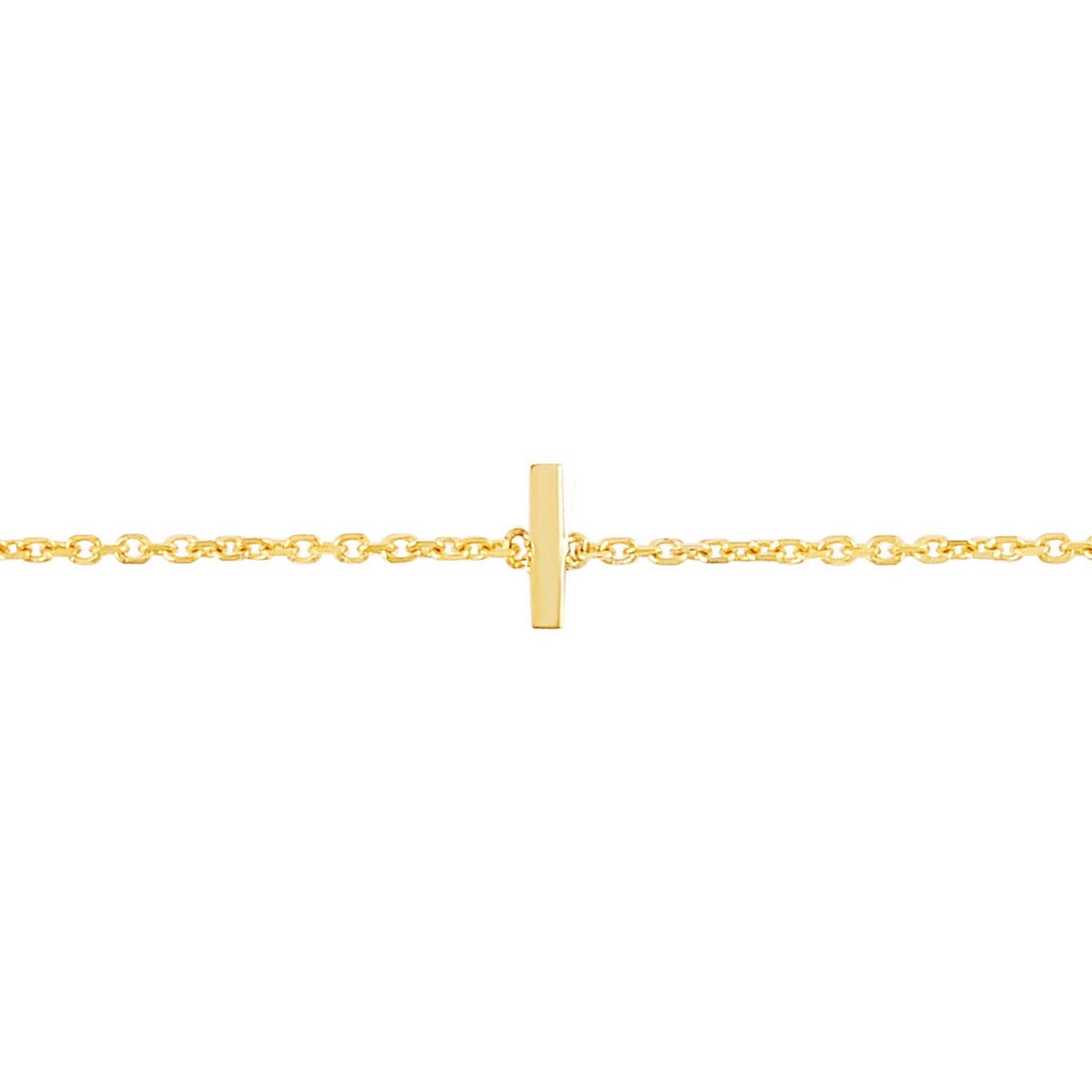 14K Yellow Gold Mini Initial I Bracelet - Image 3