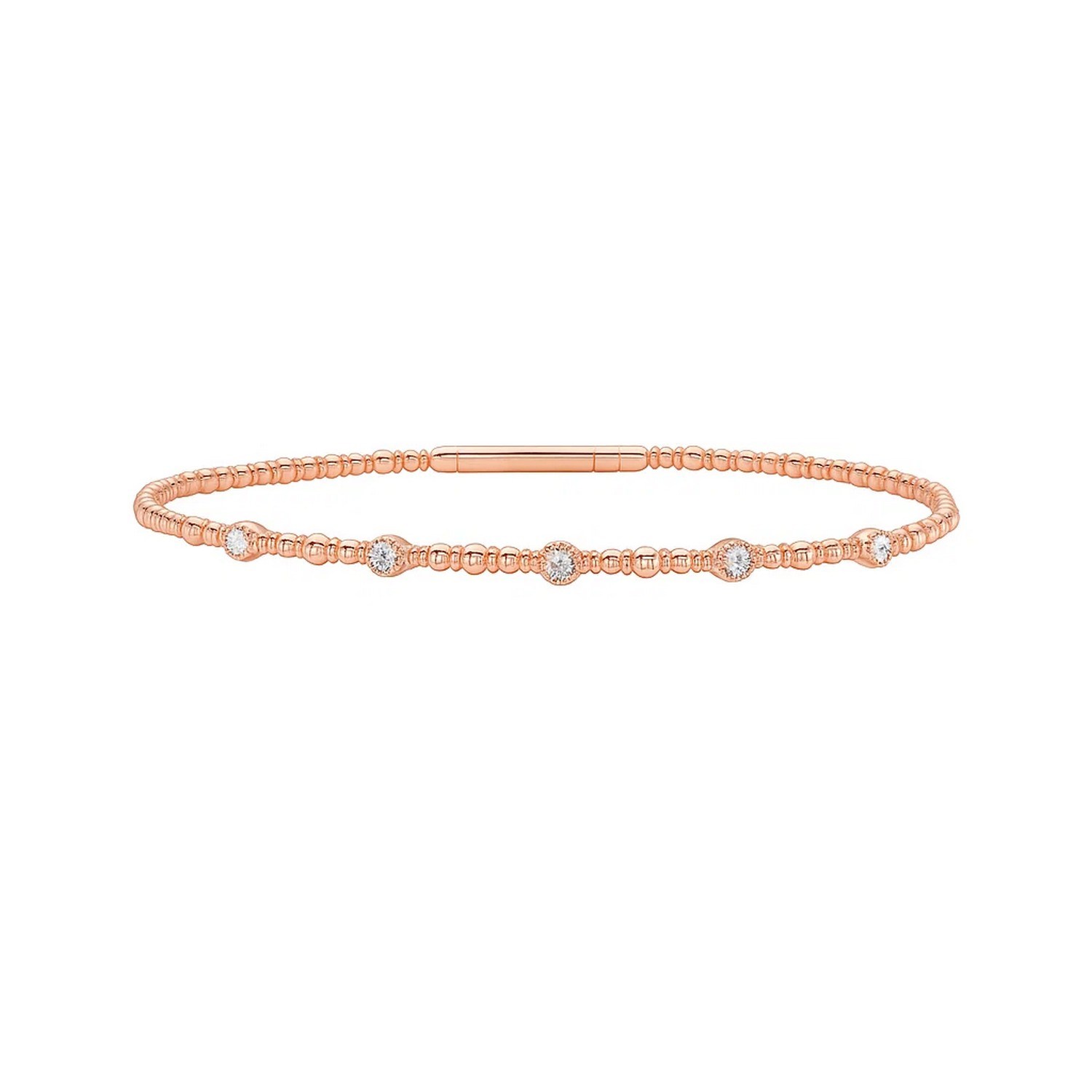 Classic 14K Rose Gold Beaded Bracelet